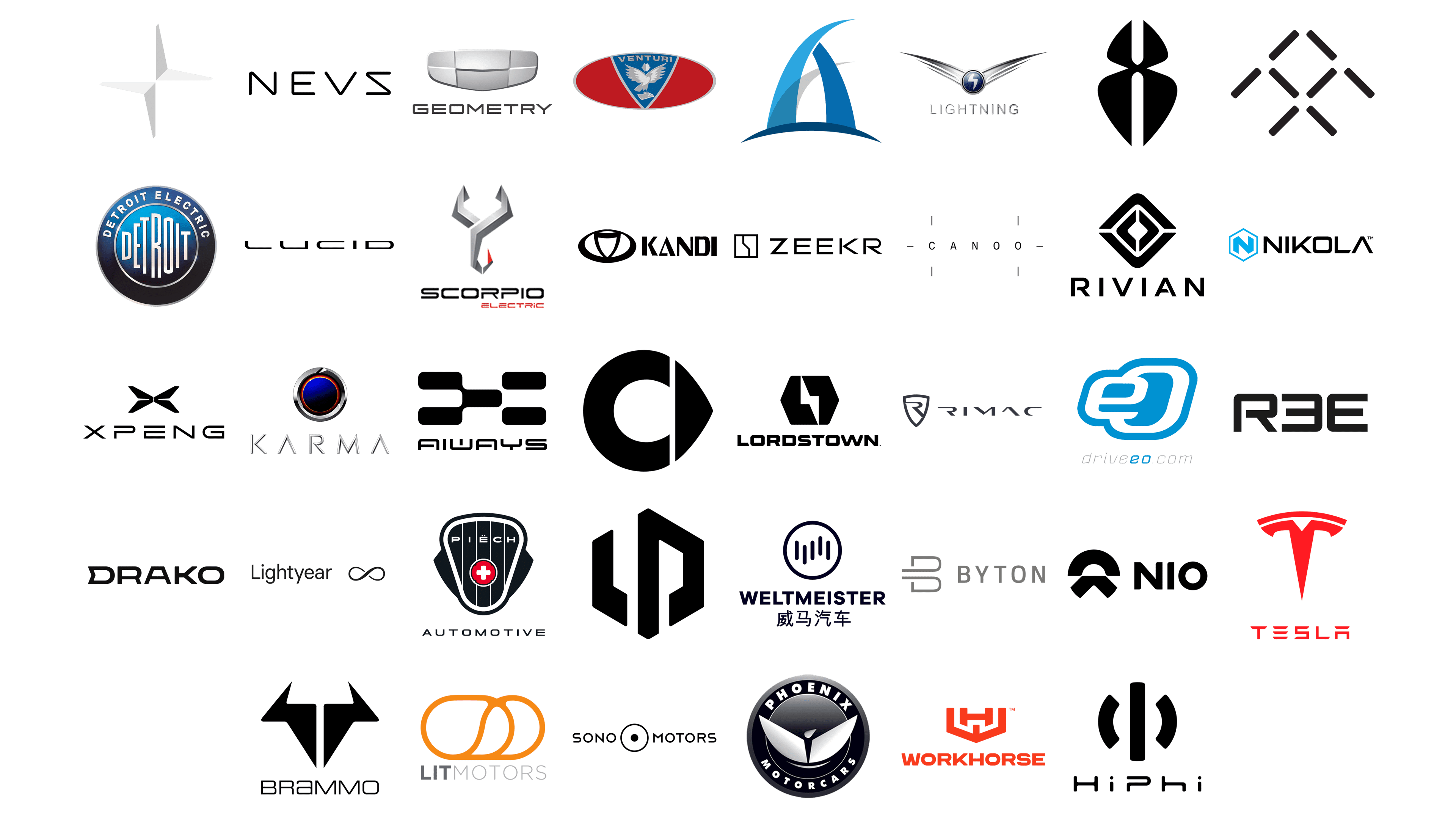 Electric Car Brands and sign, new logo meaning and history, PNG, SVG