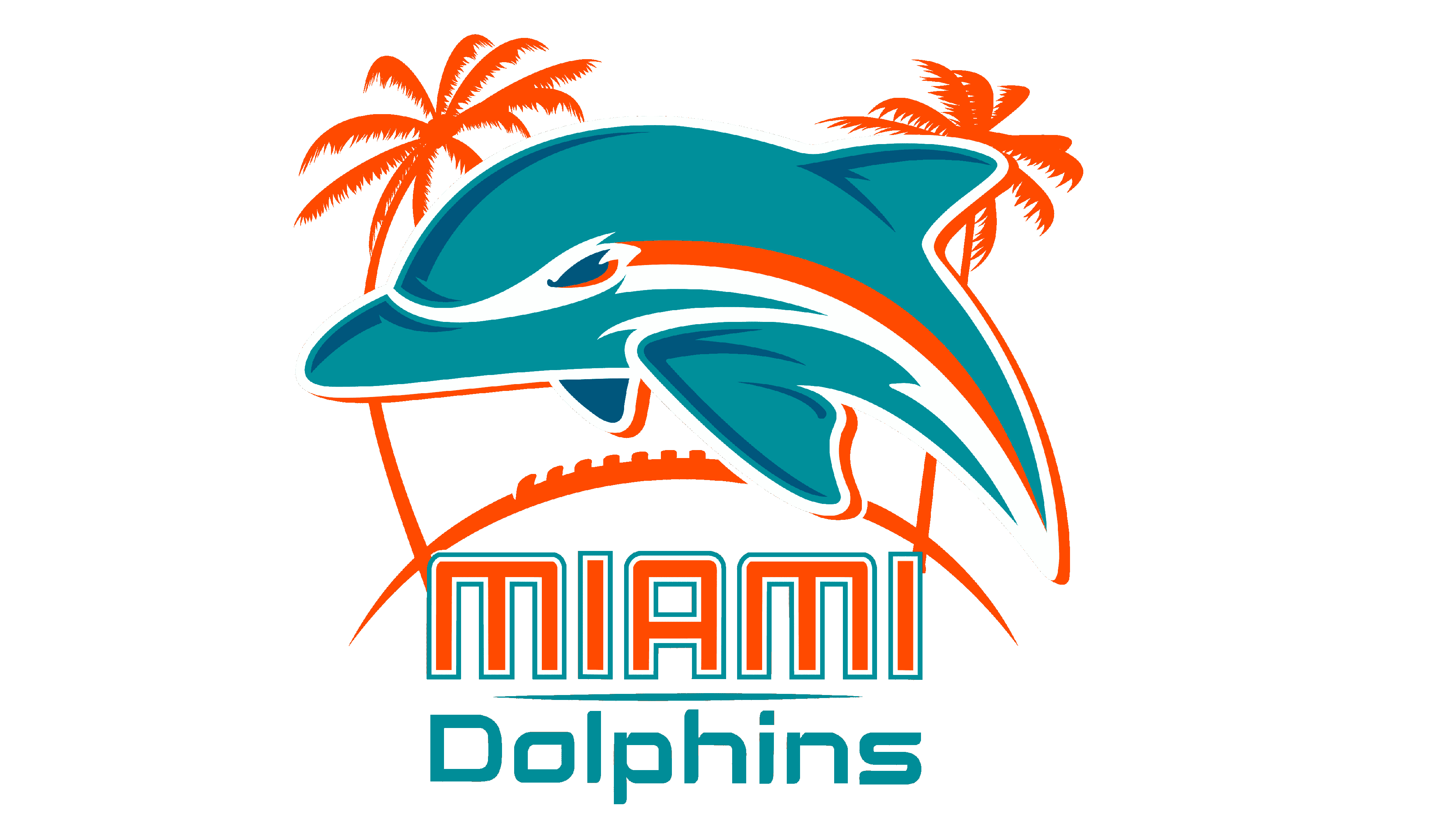 Miami Dolphins Spirited Style Printed Collection Repeat Logo